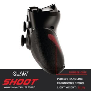 CLAW Shoot Wireless 2.4Ghz USB Gamepad Controller for PC Supports Windows XP/7/8/10 with Rubberized Textured Grip and Dual Vibration Motors (Does not have Bluetooth || Not for Mobile)