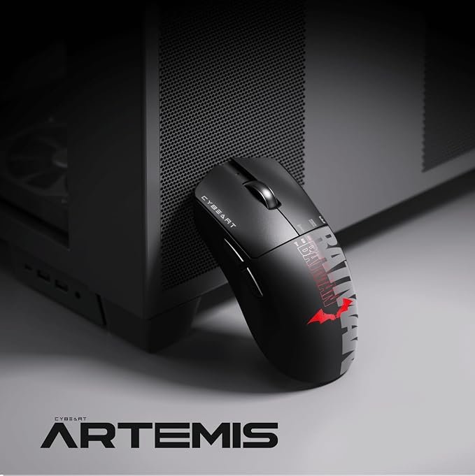 Cybeart | Artemis - The Batman 52g Ultra-Light Wireless Gaming Mouse | Dual 300mA Hyperswap™ Battery | 24,000 DPI | 1K Polling Rate | 80M Kailh Switches | Tri Mode