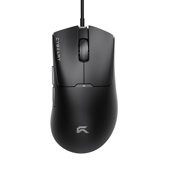 Cybeart | Ghost 49g Ultra-Light Wired Gaming Mouse | 12,800 DPI | 1000Hz Polling | Huano Switches (5M Clicks) | PTFE Feet (Black)