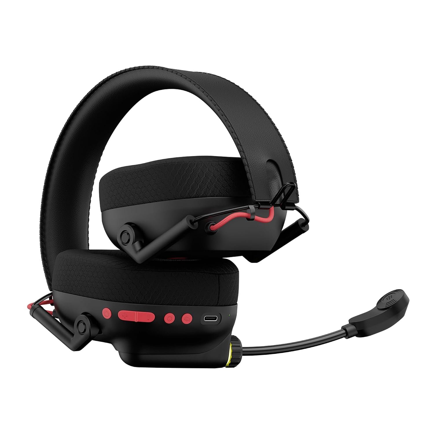 daWg HeadBug G60 RED Lightweight Wireless Gaming Headphones, 20ms Ultra Low Latency (2.4GHz), Bluetooth v5.4, 40mm Neodymium Drivers, Crystal Clear Mic, Soft Leatherlite Headband, for PS5, PS4, PC, Mobile