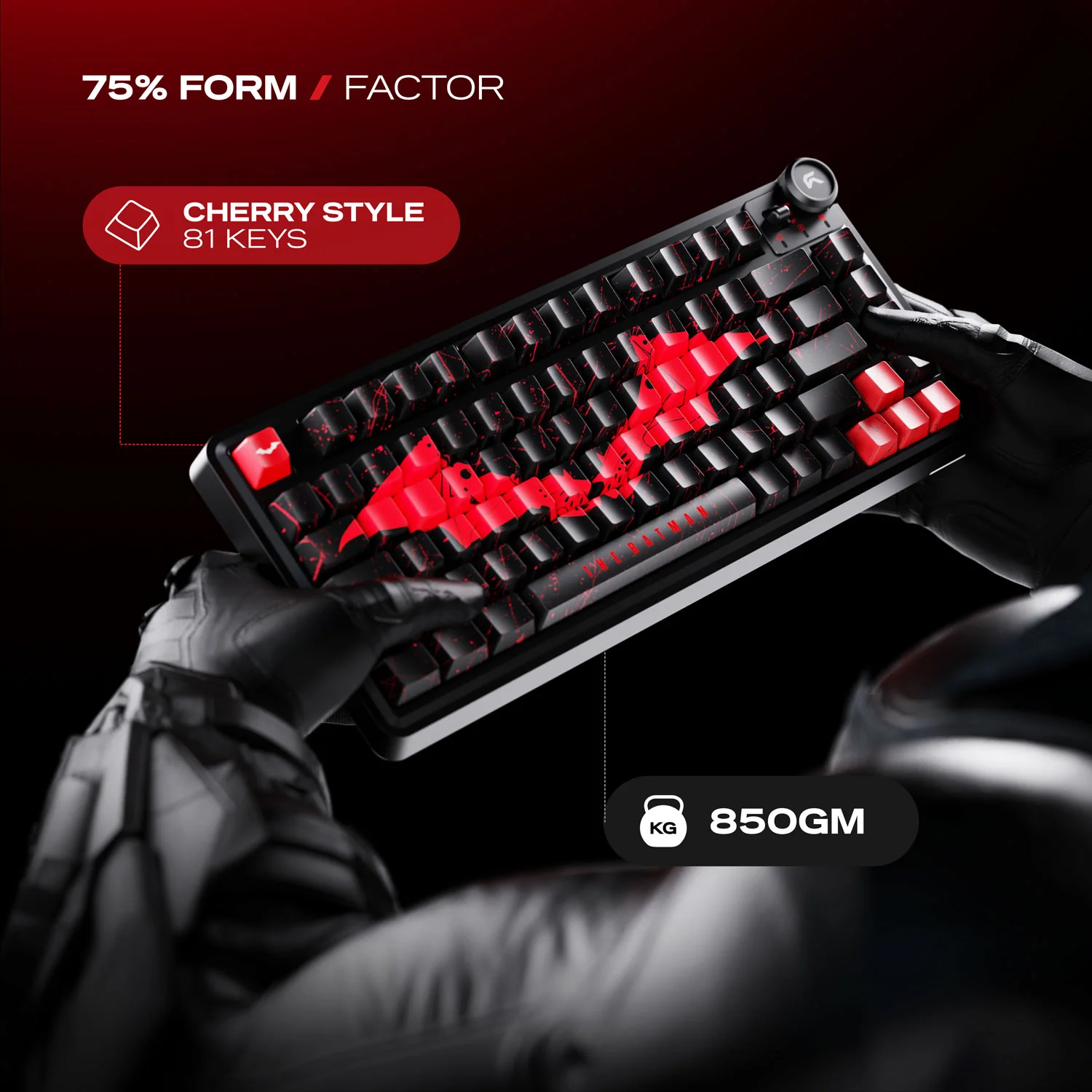 Cybeart Nighthawk 75 - The Batman | TKL Tri-Mode Gaming Keyboard