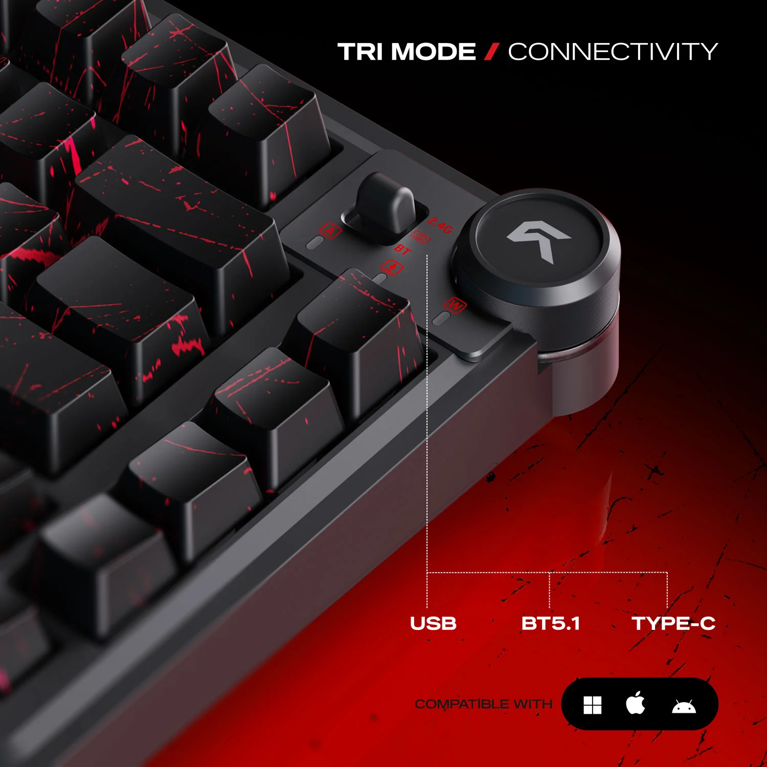 Cybeart Nighthawk 75 - The Batman | TKL Tri-Mode Gaming Keyboard
