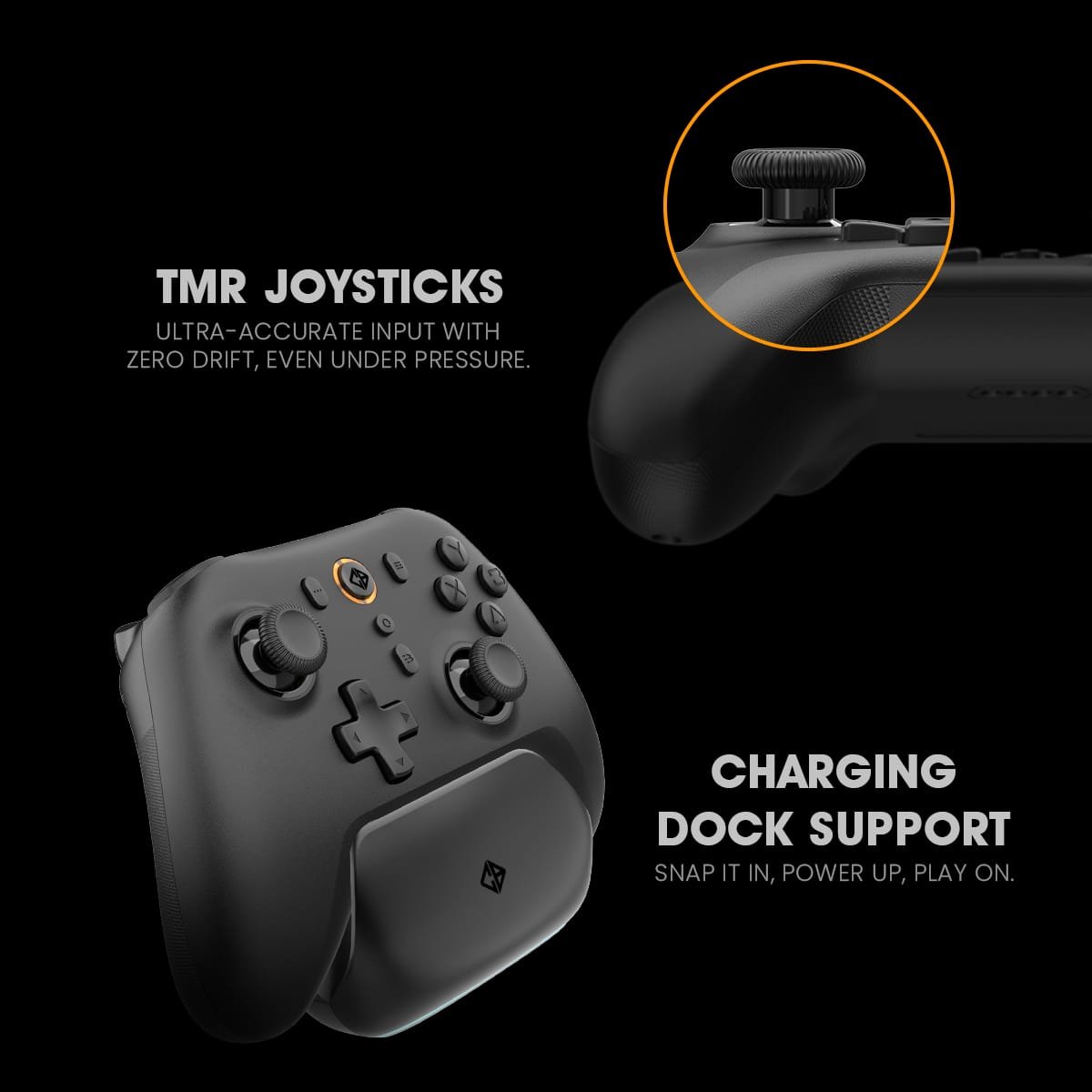 Cosmic Byte Blitz Tri-Mode Controller for PC, TMR Joystick, HE Triggers, 1000Hz Polling, Software &amp;amp; Charging Dock Support, Upgraded Model