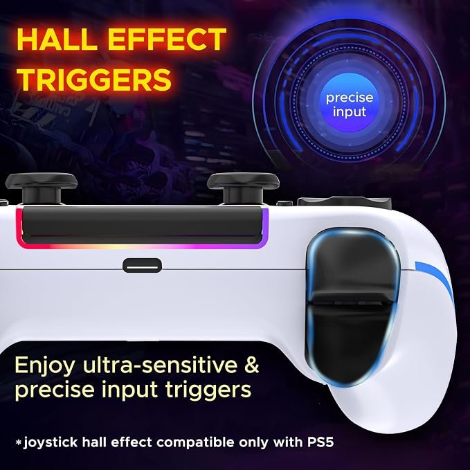 Ant Esports PowerStrikePS5 Wireless Gaming Controller for PC,Steam Deck,Android,iOS &macOS|Hall Effect Joysticks&Triggers|Bluetooth 5.0|Dual Vibration|Turbo & Macro Buttons|Touchpad|3.5mm Audio Jack